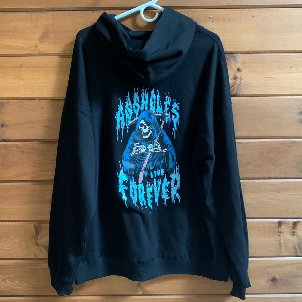ASSHOLES LIVE FOREVER • LINDA FINEGOLD • XXL HOODIE